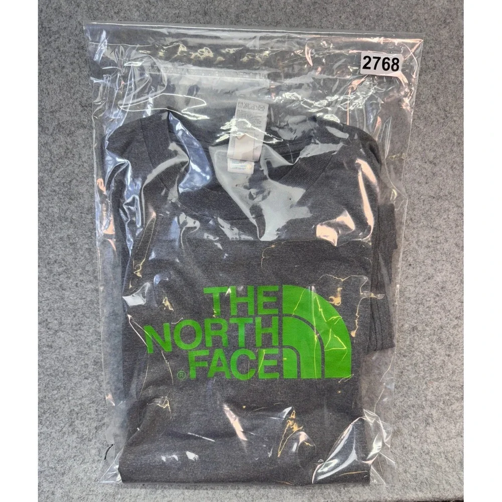 The North Face Men's Graphic Logo T-Shirt Gray Green Cotton Blend Size L‎